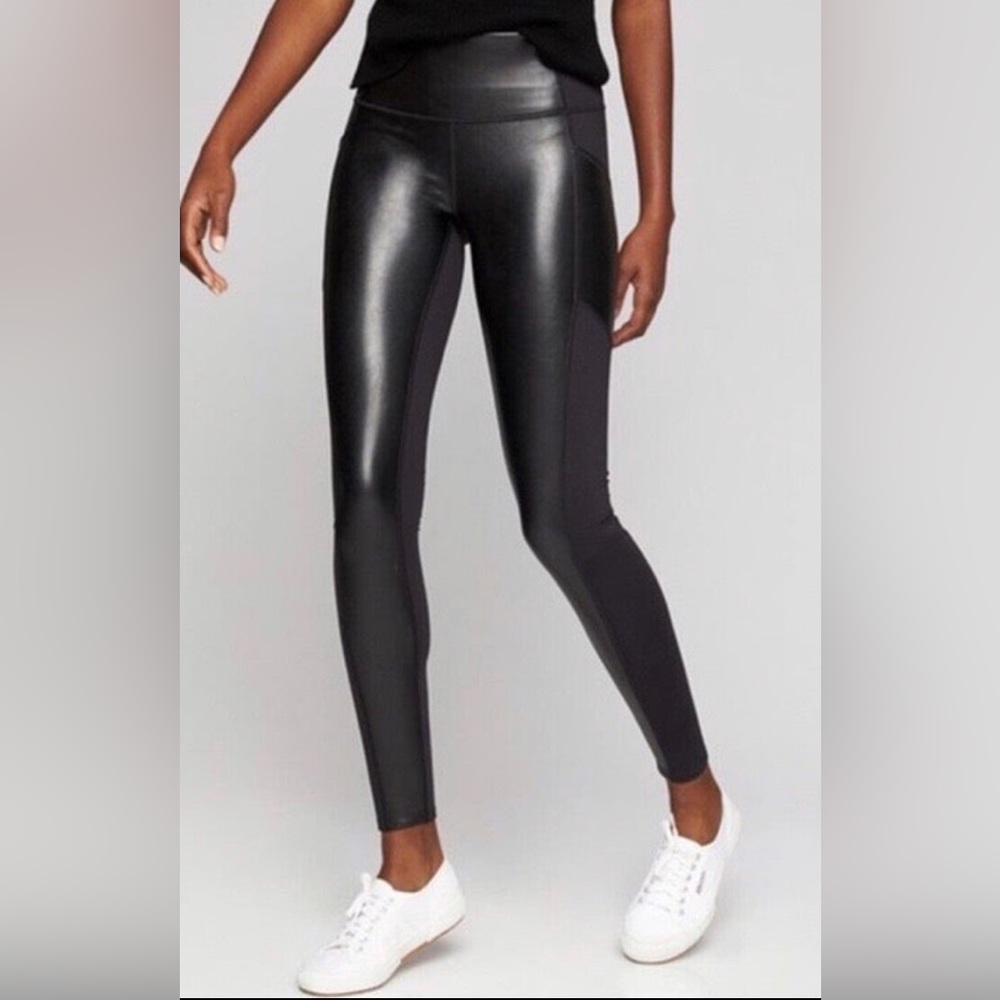 Athleta Allover Gleam Faux Leather Leggings